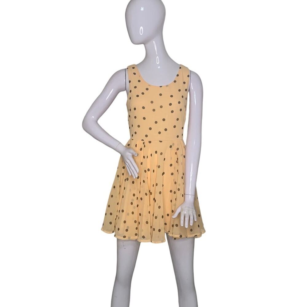 Charlotte Russe NWT Peach Brown Polka Dot Sleeveless Hidden Zipper Back Size S